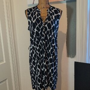 Daniel Cremieux Black and White Midi Dress